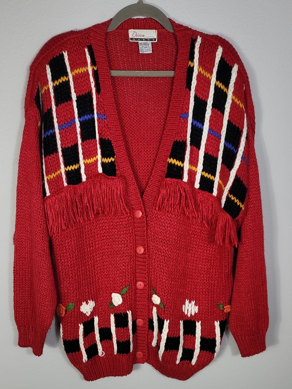 Vintage Diana Marco Chunky Knit Cardigan Sweater Size 24W / 2X
